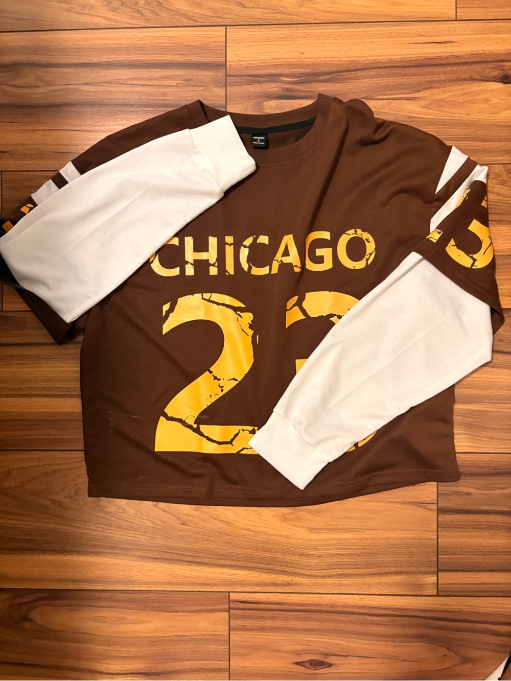 Unisex Chicago Number 23 Brown & White Two-Tone Pajama Top